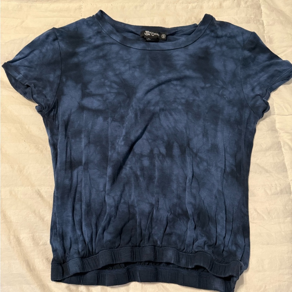 Miss Chievous Blue Tie-Dye Short Sleeve Top